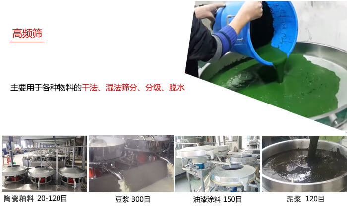用于各種物料的干法，濕法，分級(jí)，脫水等功能