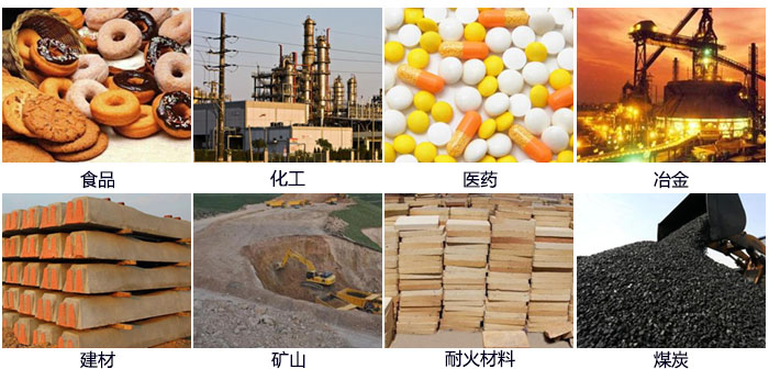DH-800振動篩適用的行業(yè)：食品，化工，醫(yī)藥，冶金，建材，礦山，耐火材料，煤炭。