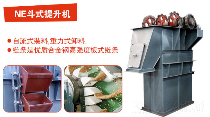斗式提升機(jī)有：板鏈?zhǔn)?，皮帶式等多種形式主要依靠料斗完成物料的提升目的。
